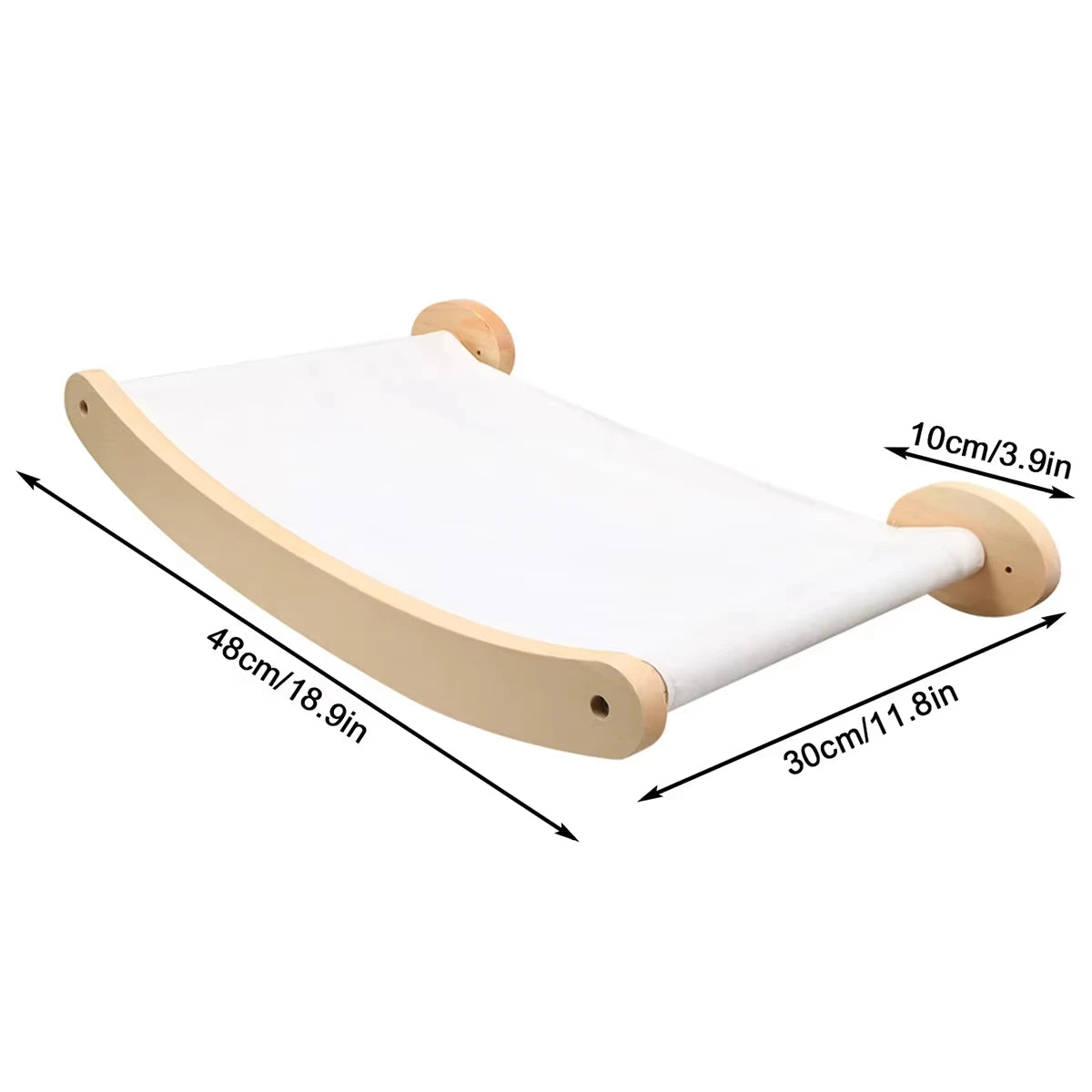 Wall Mounted Pine Wood Cat Bridge With Sisal Rope Steps