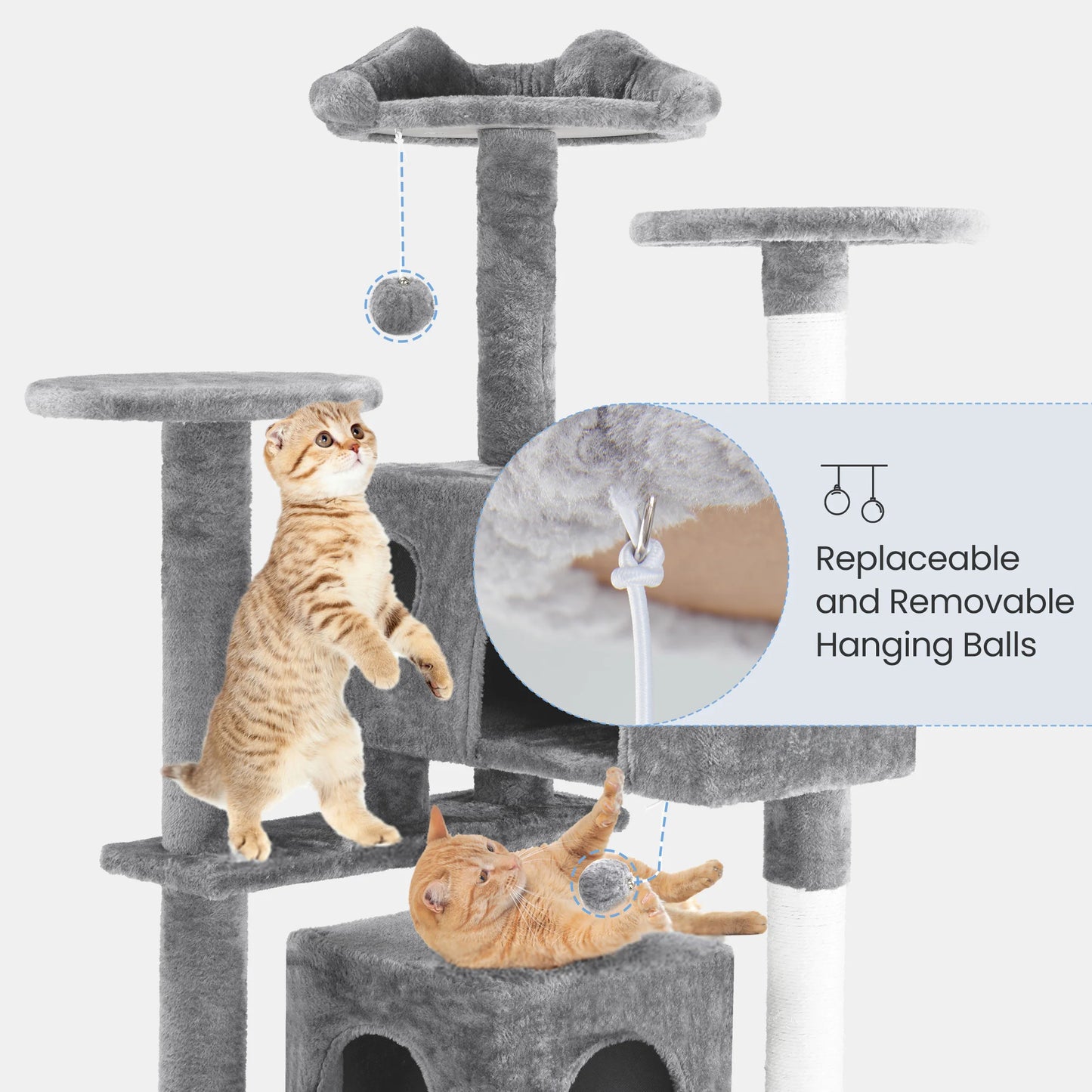 MCQ Indoor Cat Tree Tower With Platforms And Sisal Post