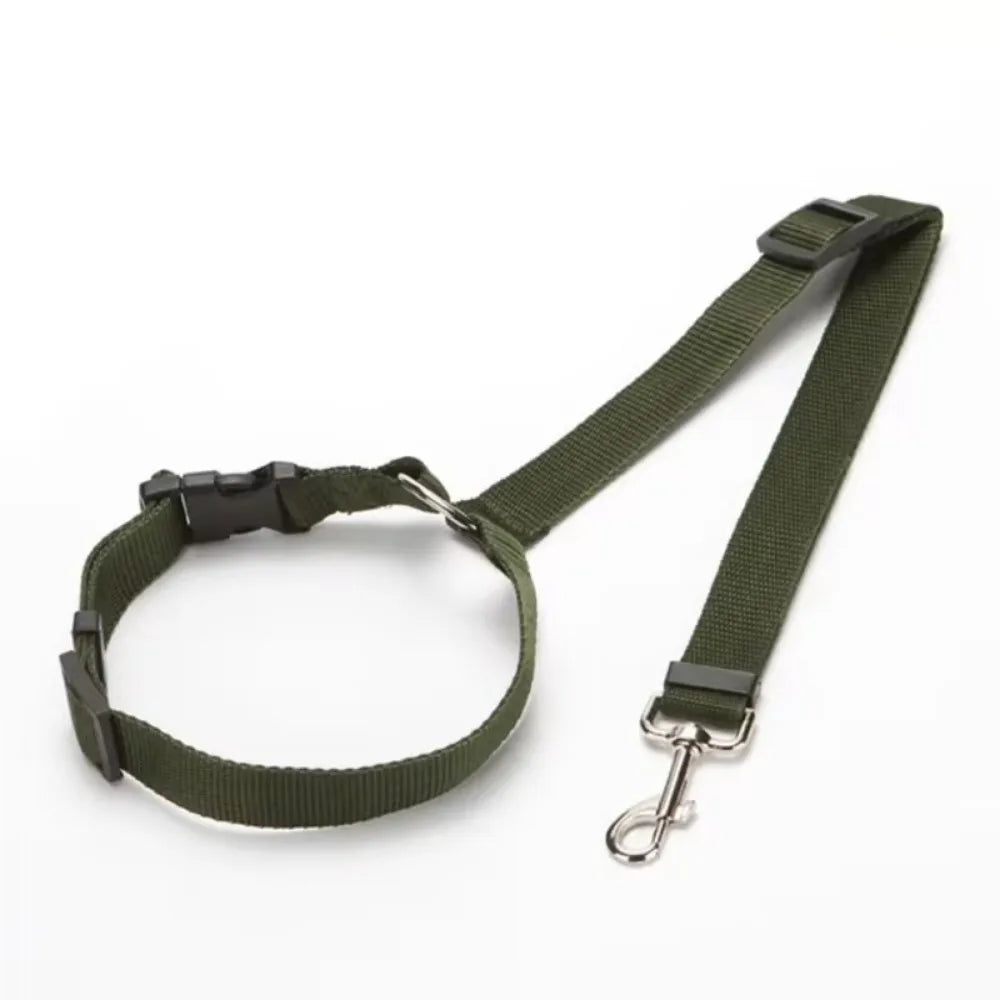 Two-In-One Pet Car Seat Belt Nylon Lead For Dogs Backseat