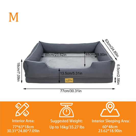 BINGOPAW Orthopedic Dog Bed With Waterproof Lining And Removable Cover