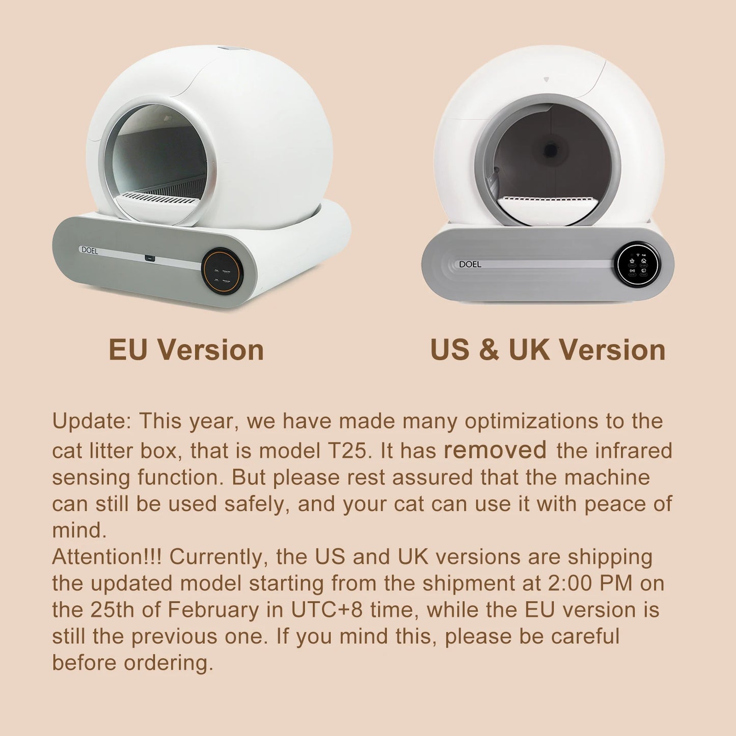 DOEL Self Cleaning Litter Box With App Control 2.4G WiFi