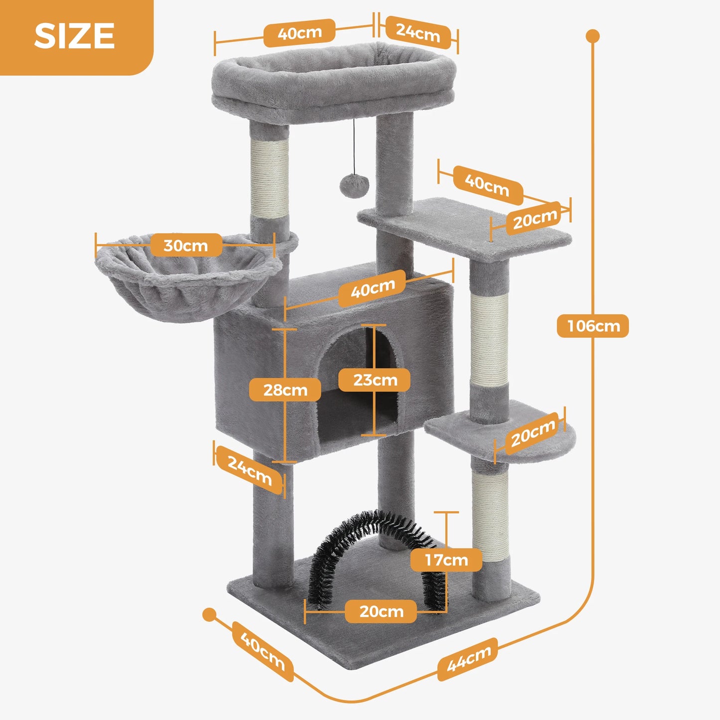 PAWZ Road Cat Tree With Toy Tower Indoor Cat Condo