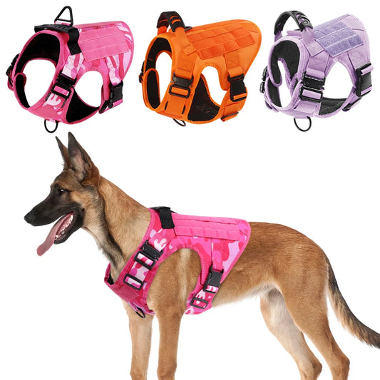 Military Camouflage Dog Harness For Large And Medium Dogs Adjustable Vest