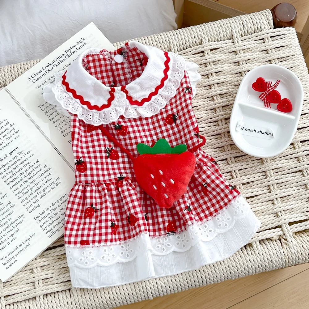 Strawberry Dress For Dogs Cute Summer Pet Apparel Collection