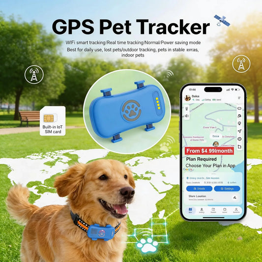 WANWAYTECH GPS Pet Tracker 4G for Dogs and Cats Tracking