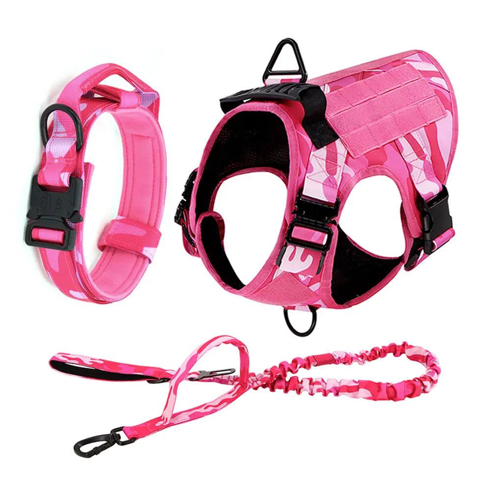 Military Camouflage Dog Harness For Large And Medium Dogs Adjustable Vest