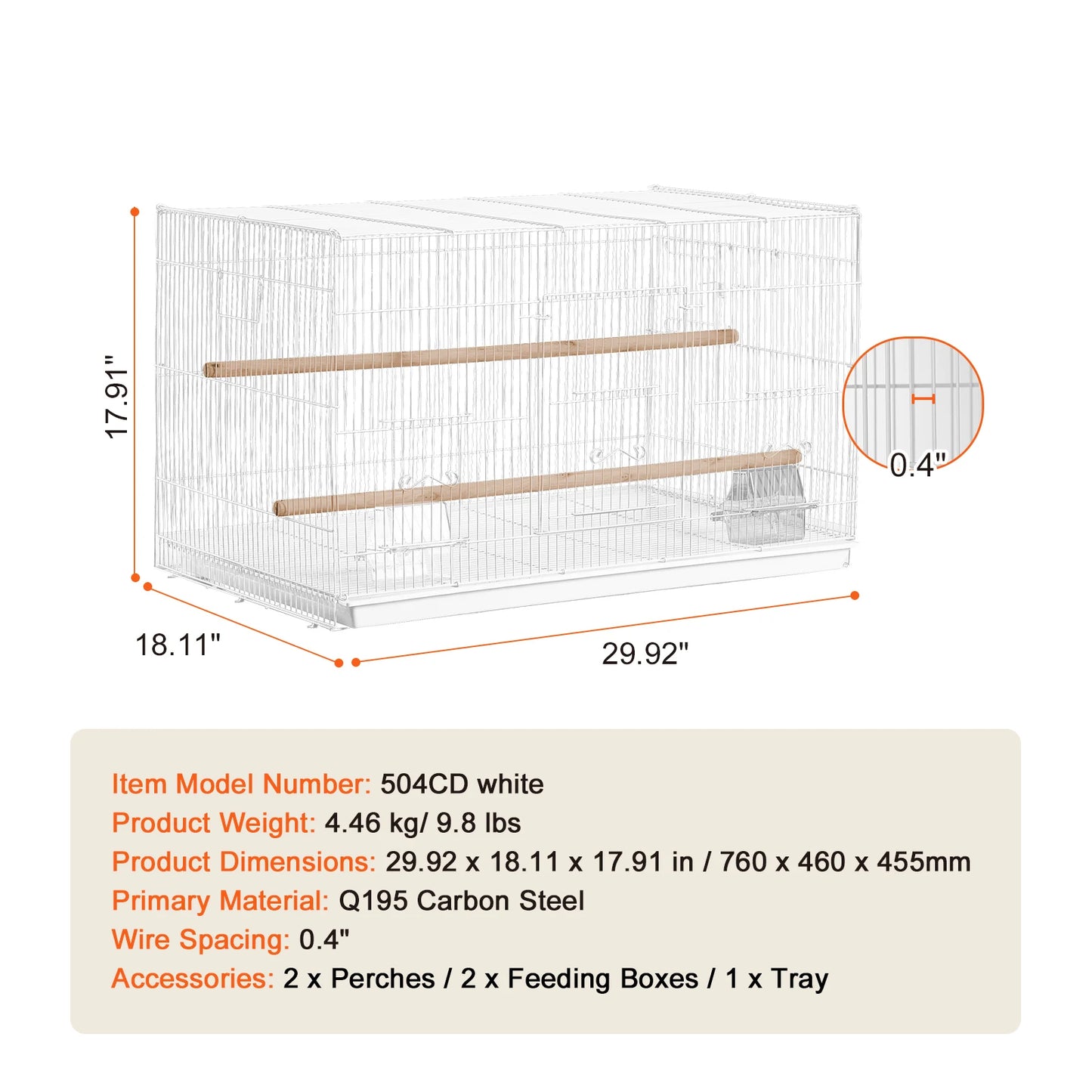 SucceBuy Stackable Divider Bird Cage For Small Birds With Handle