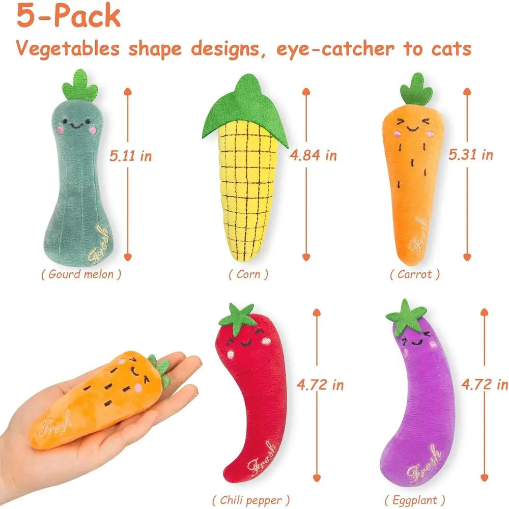 Catnip Plush Cat Toys 5 Pack Natural Silvervine Indoor Cats