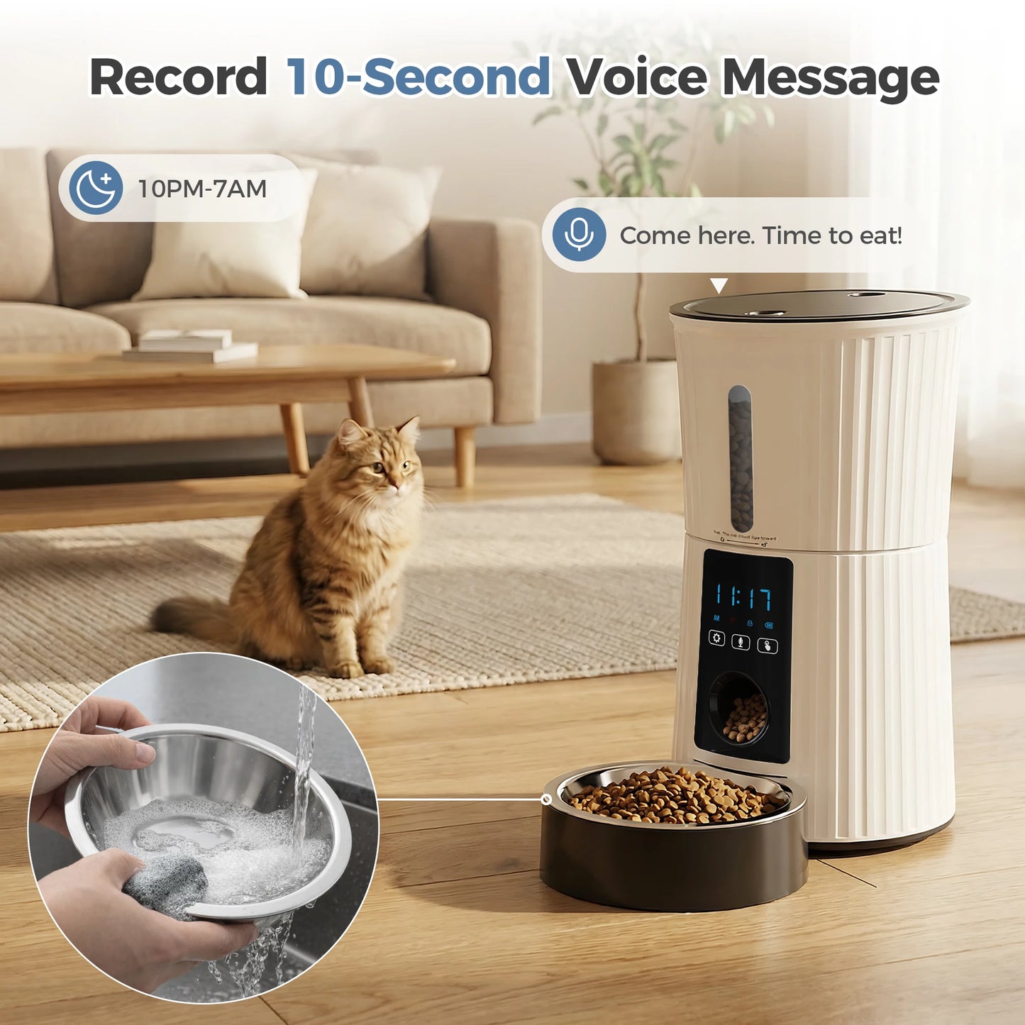 Automatic WiFi Cat Feeder With App Control And Dual Power