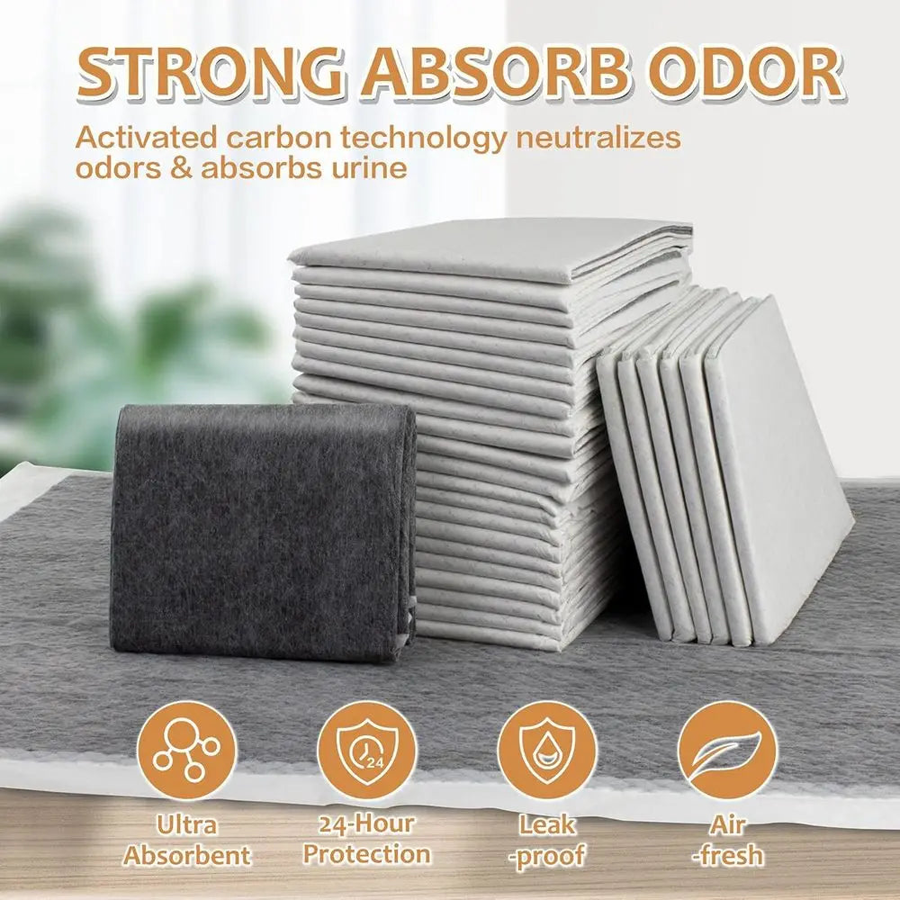 Charcoal Puppy Pads With Adhesive Tabs Odor Control 30 Count