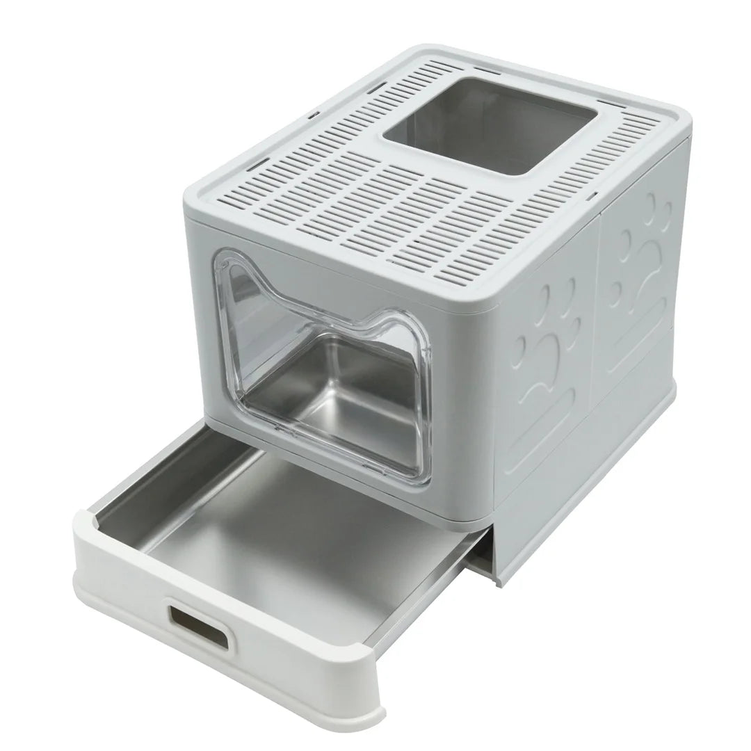 Detachable Enclosed Cat Litter Box With Front Entry Scoop