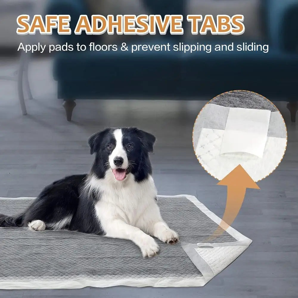Charcoal Puppy Pads With Adhesive Tabs Odor Control 30 Count