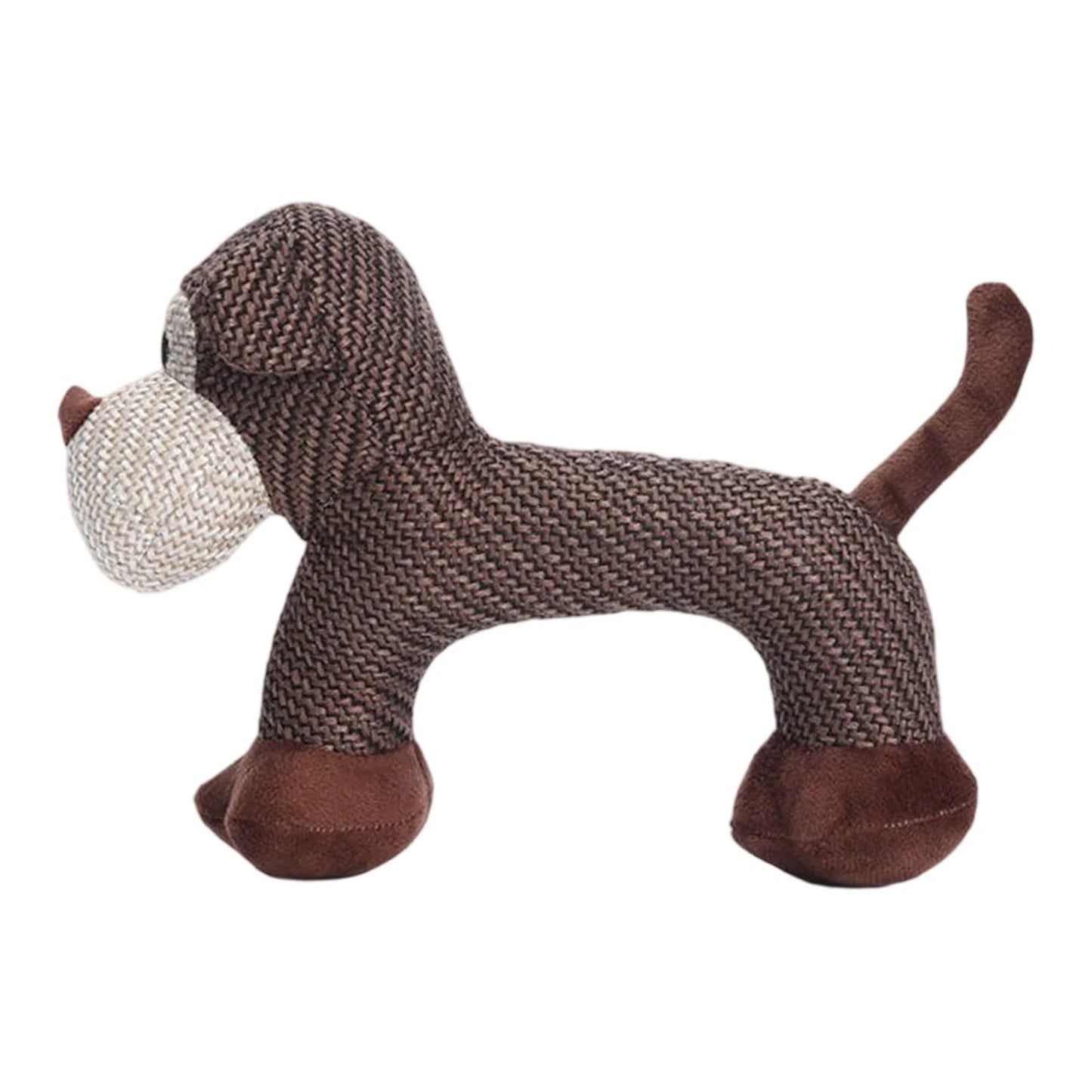 Squeaky Dog Teeth Grinding Toy Interactive Plush Linen Chew Toy