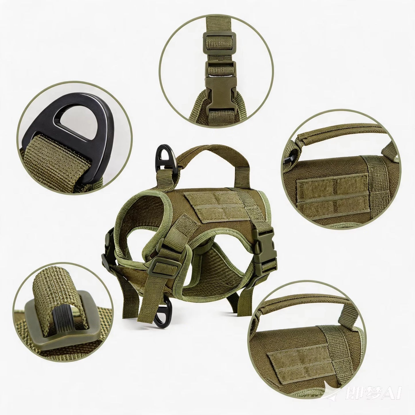 Adjustable Tactical Cat Harness Leash Set With Quick Release
