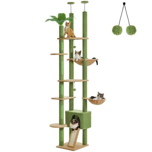 PETEPELA CN Cactus Cat Tree Floor To Ceiling Adjustable Height