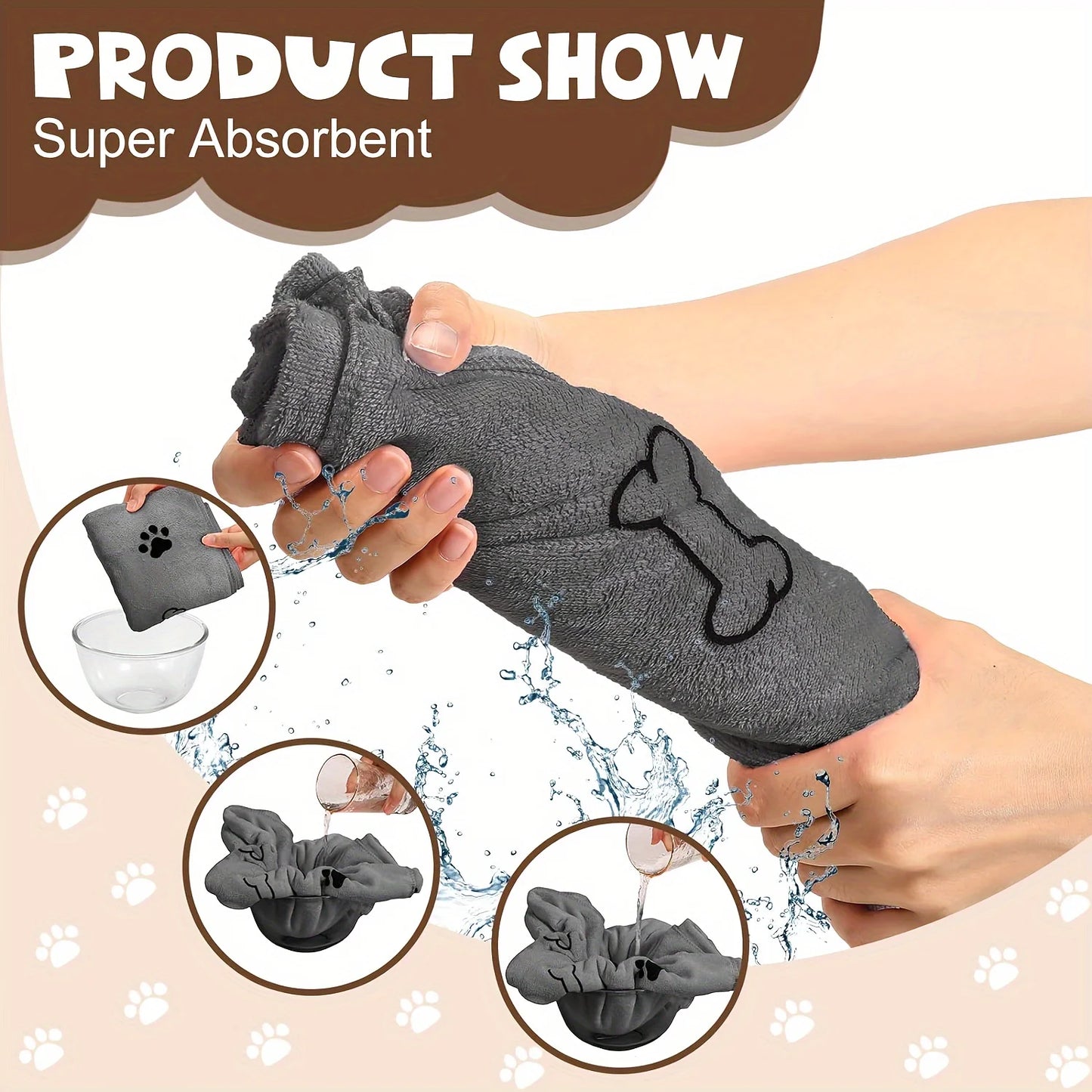 Quick-Drying Microfiber Dog Towel For Pet Bath And Car Wipes