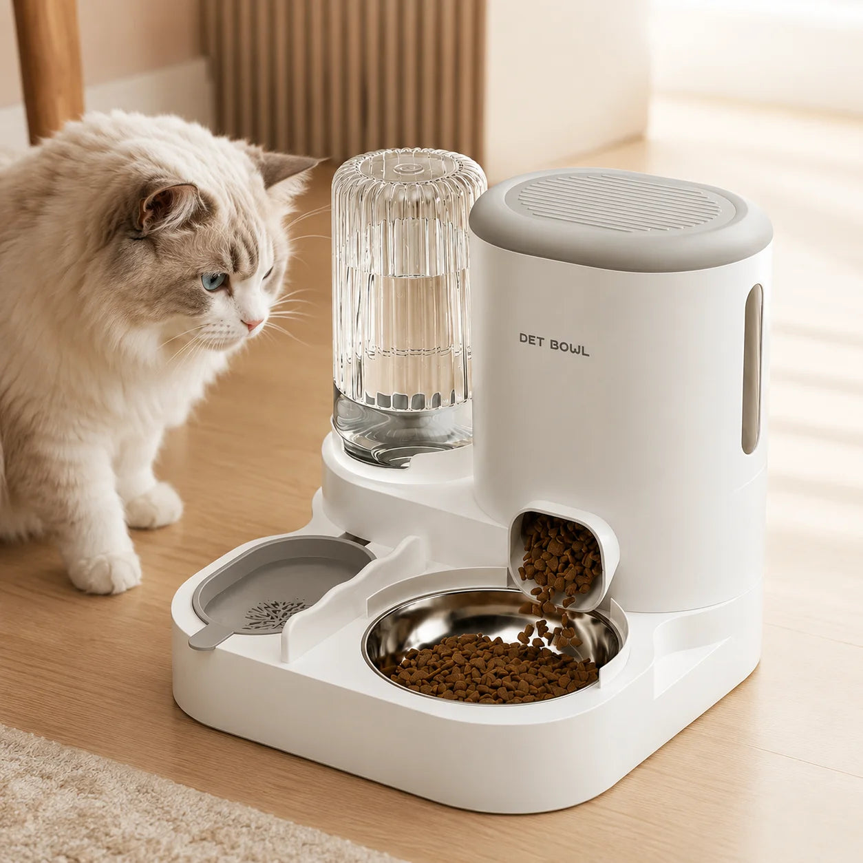 Automatic Pet Feeder And Water Dispenser Detachable Easy Clean