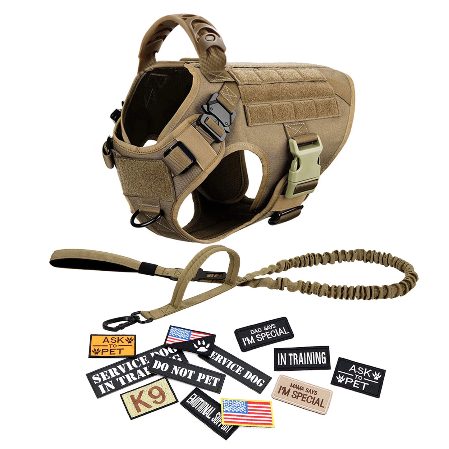 PETRAVEL Military Large Dog Harness Vest Tactical Training Gear