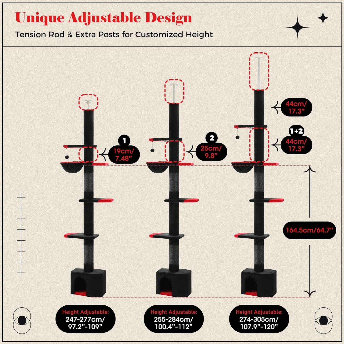 PAWZ Road Gothic Cat Tree Floor To Ceiling Tower Deluxe