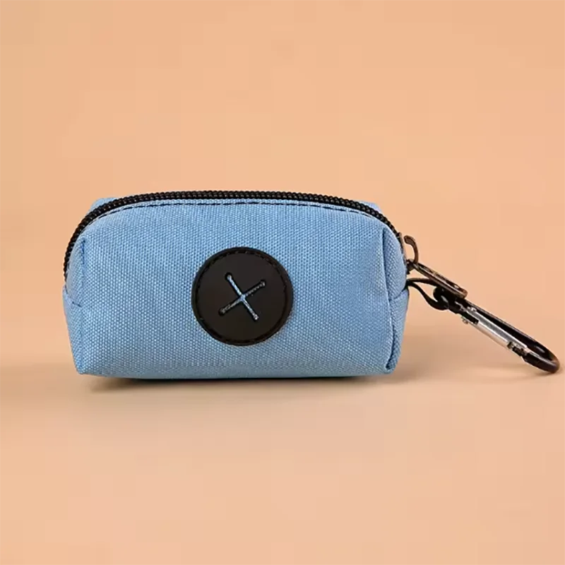 Canvas Dog Poop Bag Holder Outdoor Dispenser With Carabiner Clip