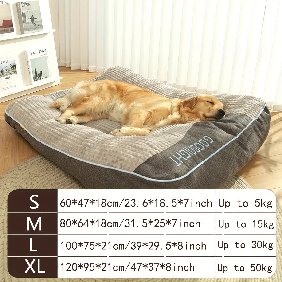 Extra Thick Orthopedic Dog Bed For Large Dogs Kennel Cushion