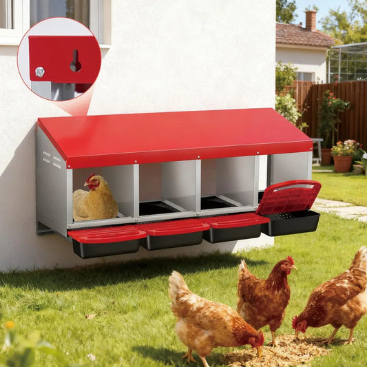 TWISTER.CK Metal Chicken Nesting Box With Automatic Egg Roll Out
