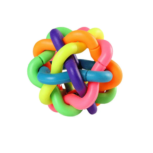Colorful Bell Woven Dog Chew Toy Bite Resistant Rubber Pet