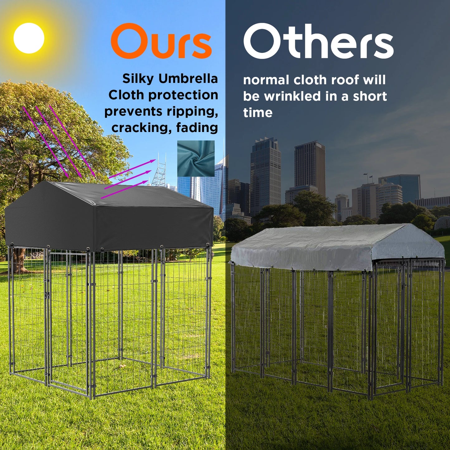 Oversize Dog Cage Outdoor Run Enclosure Playpen With Roof
