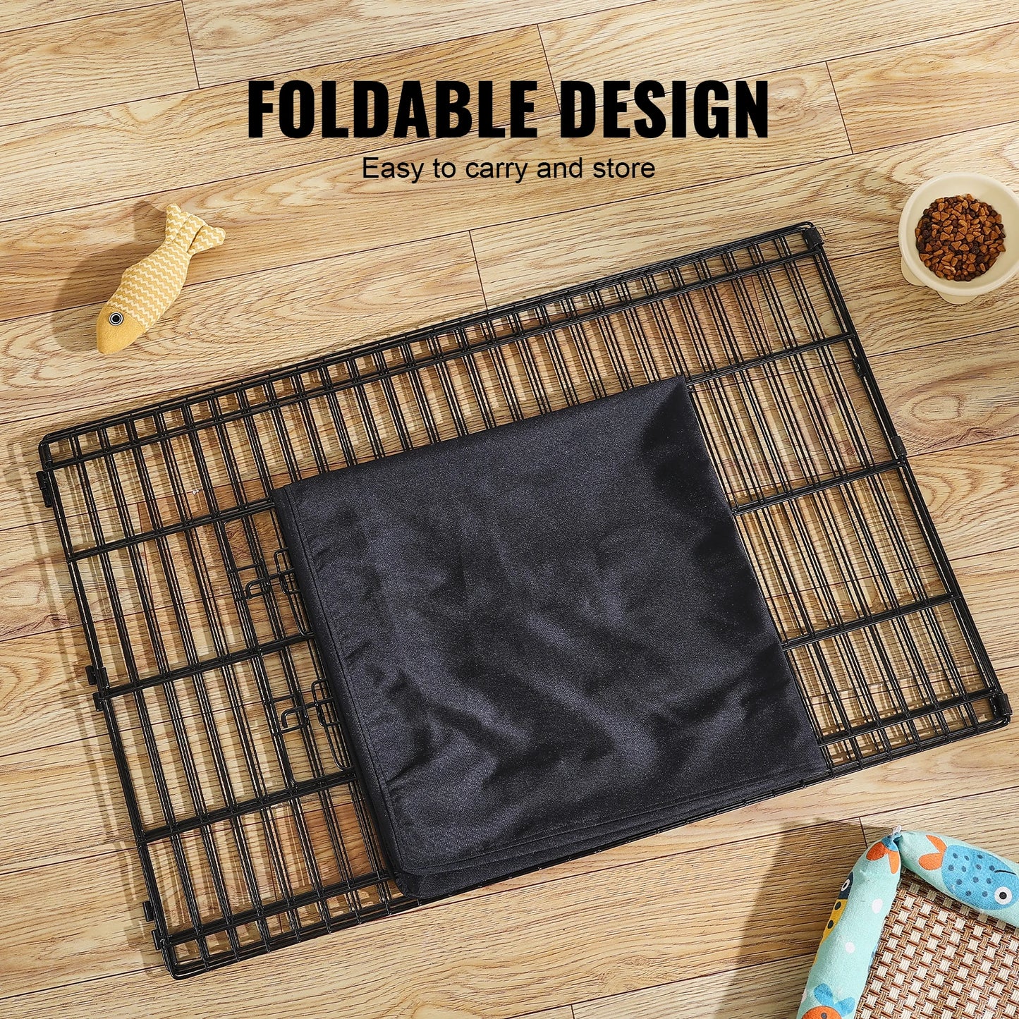 Foldable Metal Dog Playpen With Door And Oxford Fabric Pad