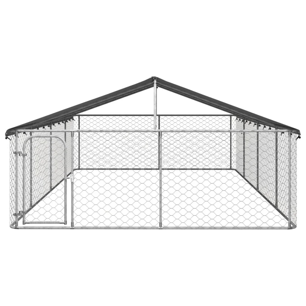 Outdoor Kennel With Roof For Dogs Galvanized Steel