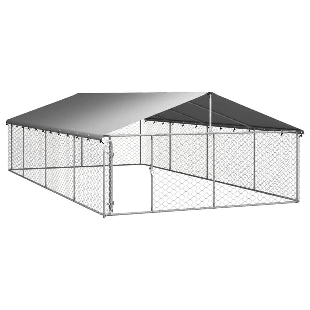 Outdoor Kennel With Roof For Dogs Galvanized Steel
