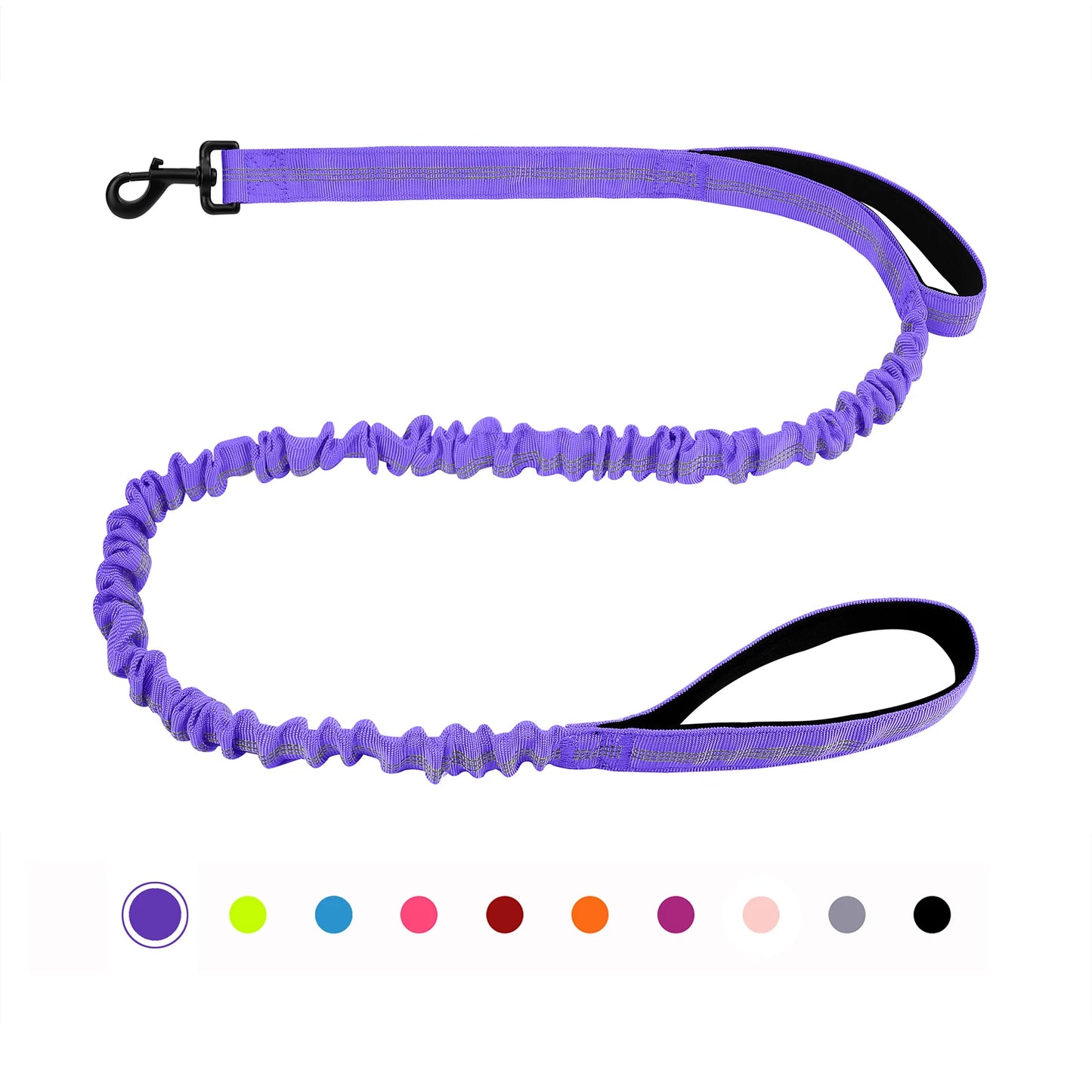 Bungee Dog Leash With Shock Absorption And Dual Padded Handles