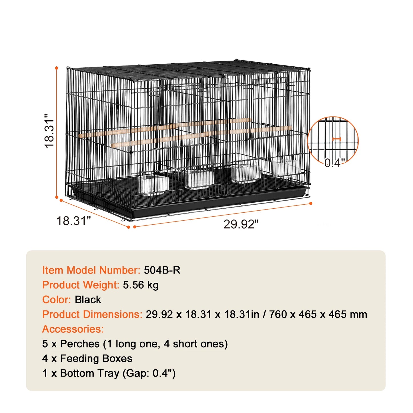 SucceBuy Stackable Divider Bird Cage For Small Birds With Handle