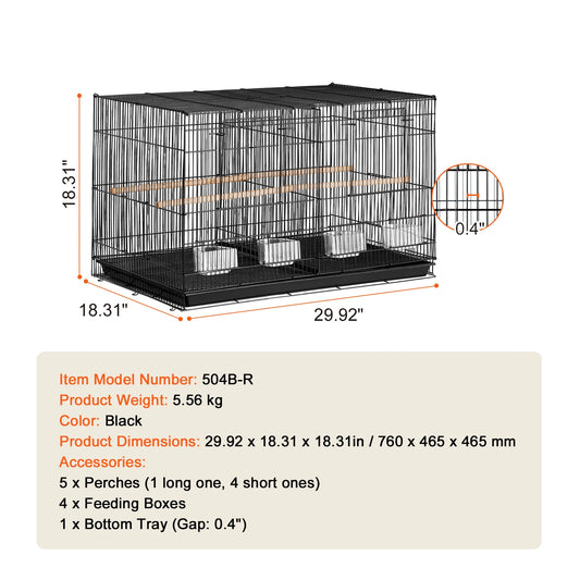 SucceBuy Stackable Divider Bird Cage For Small Birds With Handle