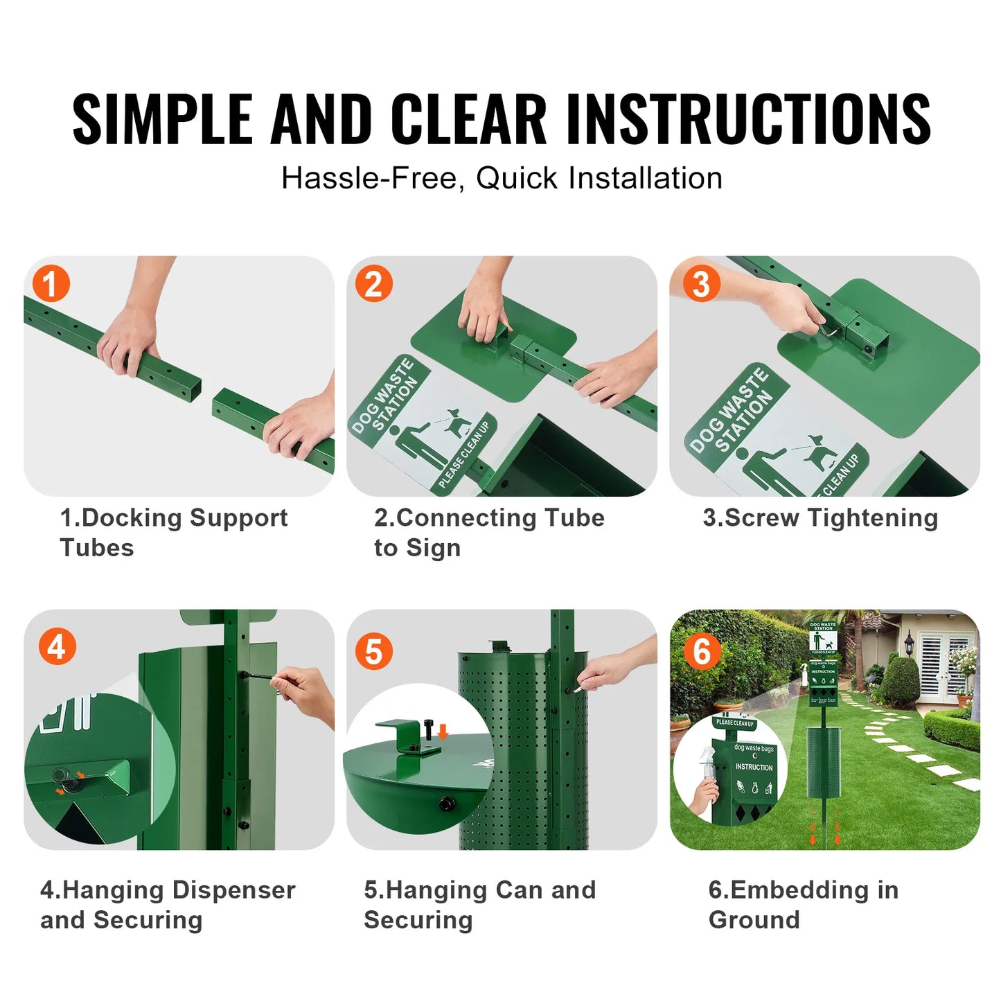 Dog Waste Station With Hand Wash Bottle And Bag Dispenser