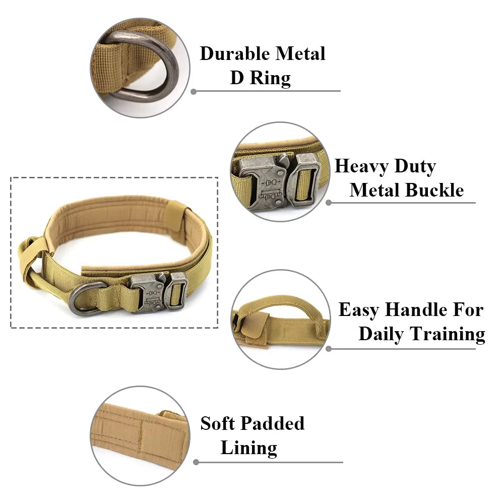 Adjustable Tactical Dog Training Collar And Leash Set Quick Release