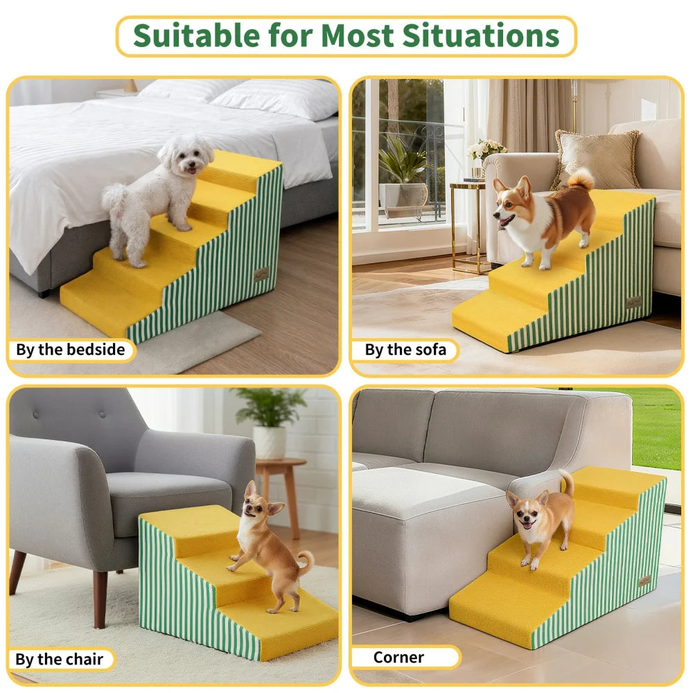 High Density Foam Dog Stairs With Washable Removable Cover