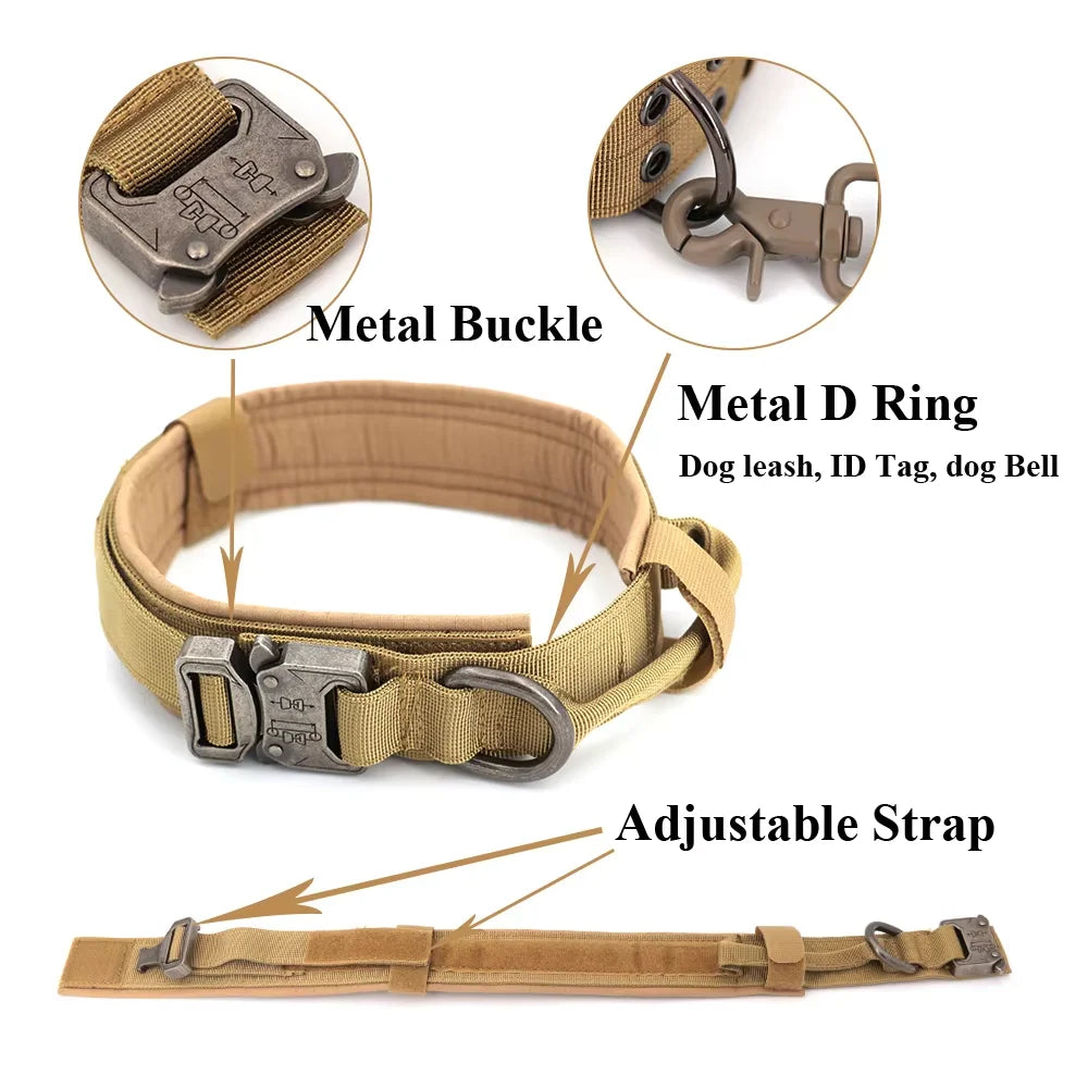 Adjustable Tactical Dog Training Collar And Leash Set Quick Release