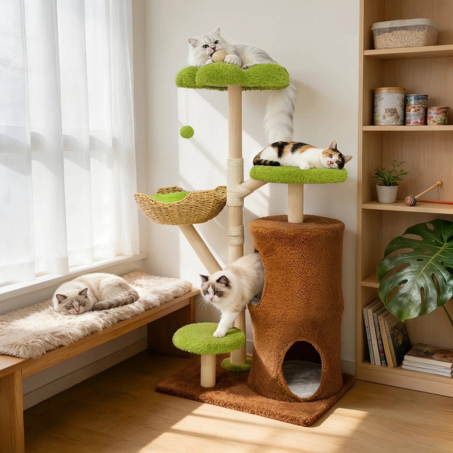 Bingopaw Tiered Cat Tree With Sisal Posts And Hanging Ball