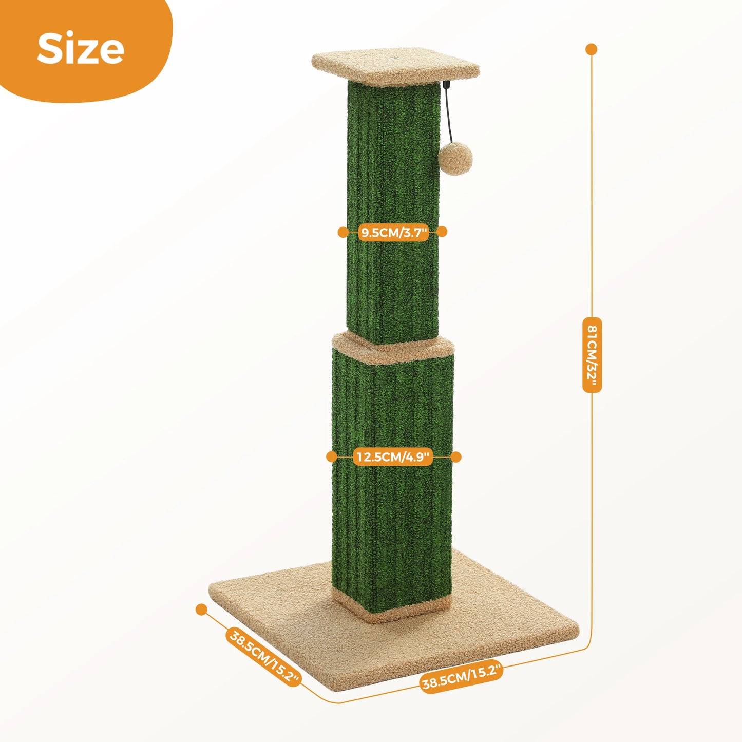 PAWZ Road Cat Scratching Post With Woven Sisal Dangling Ball