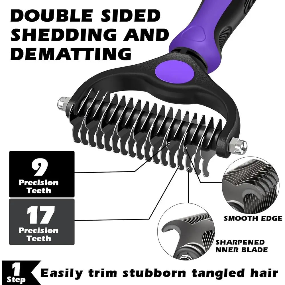 Grooming Kit Double Sided Slicker Brush For Dogs Cats Horses