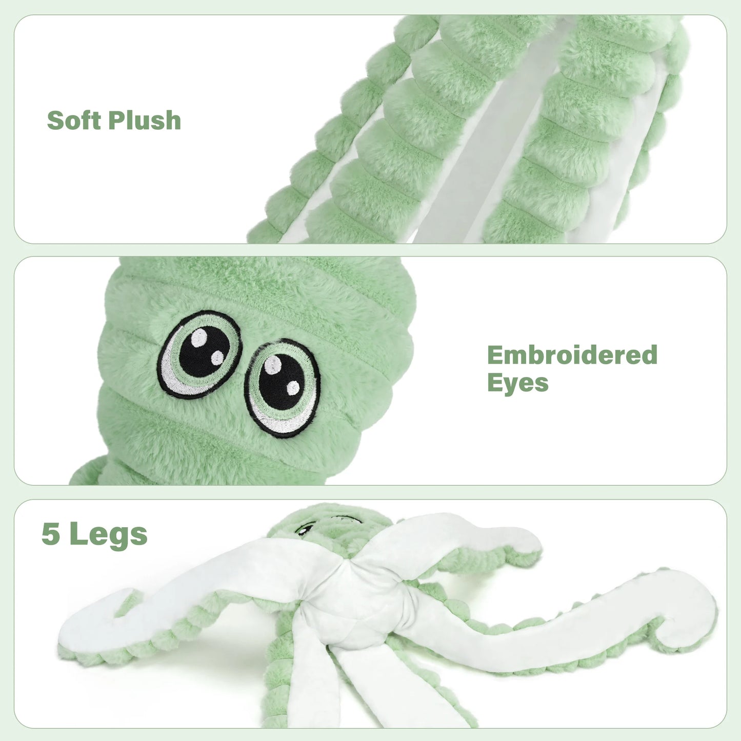 Octopus Design Squeaky Plush Dog Toy for Small Dogs