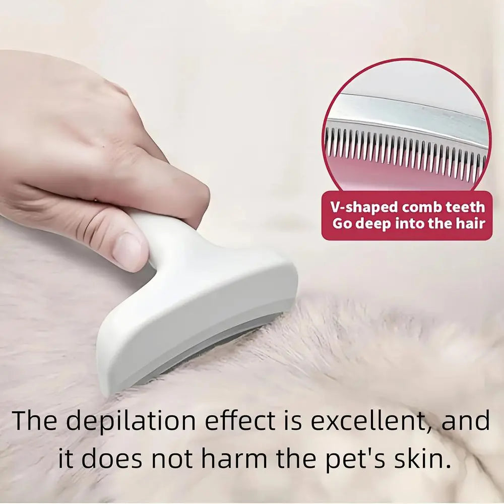 Deshedding Brush With V Shaped Teeth For Small Dogs And Cats