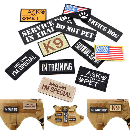 PETRAVEL 12-Piece Tactical Patch Bundle For Dog Vests And Collars