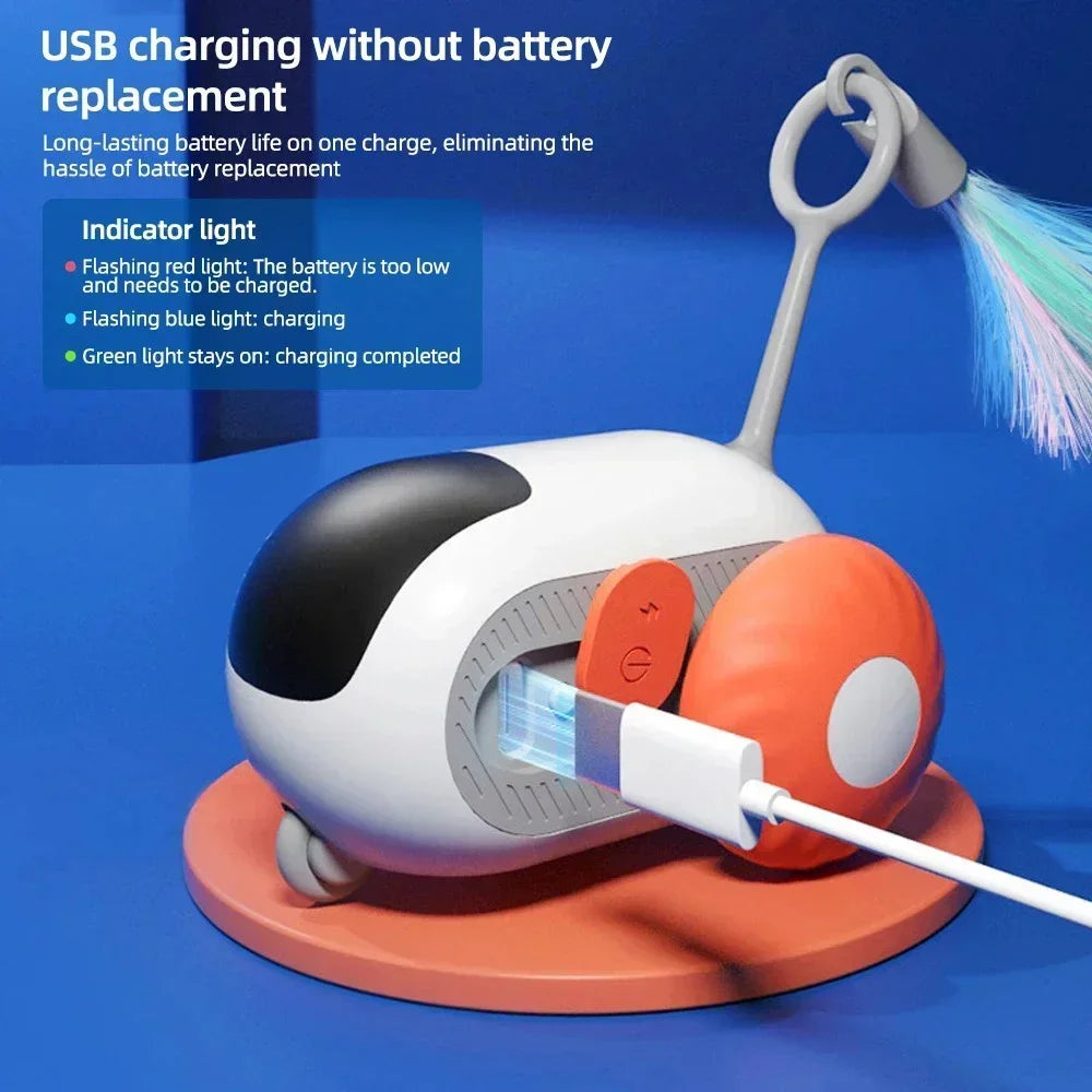 Automatic Rolling Remote Control Cat Toy Car For Interactive Training