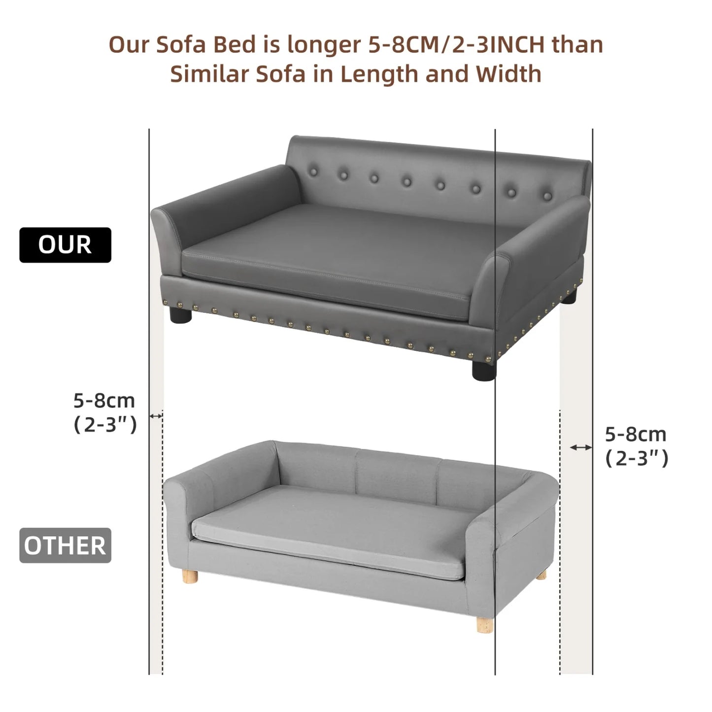 Bingopaw Elevated Dog Sofa With Removable Comfort Cushion