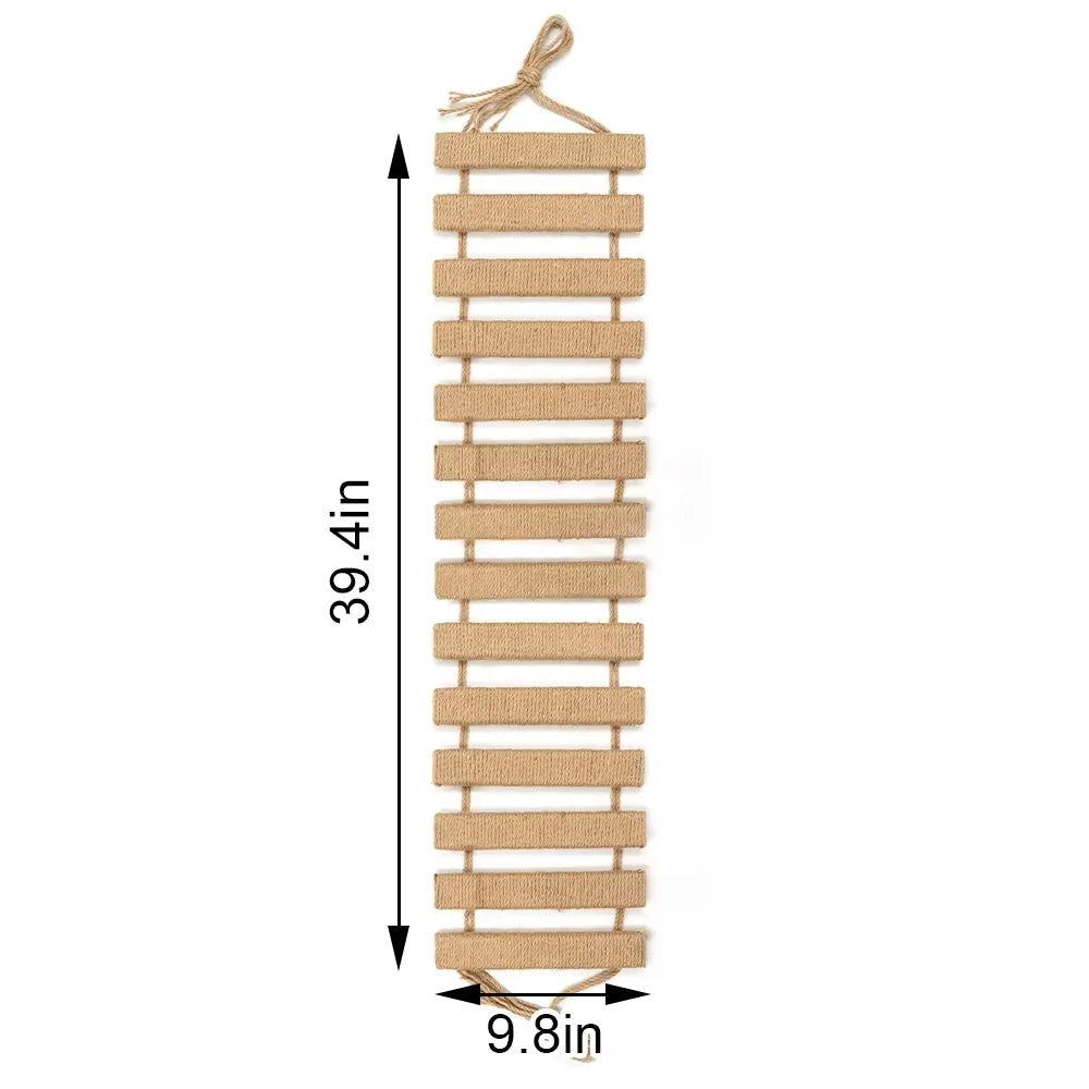Wooden Sisal Cat Bridge Ladder Scratcher Platform And Toy Set