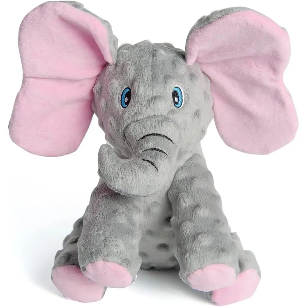 Durable Squeaky Elephant Dog Toy With Crinkle Paper Plush