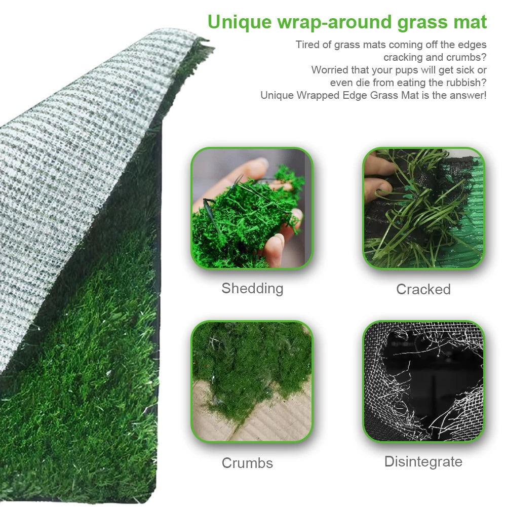 Dog Grass Pad With Tray Reusable Potty For Small Dogs