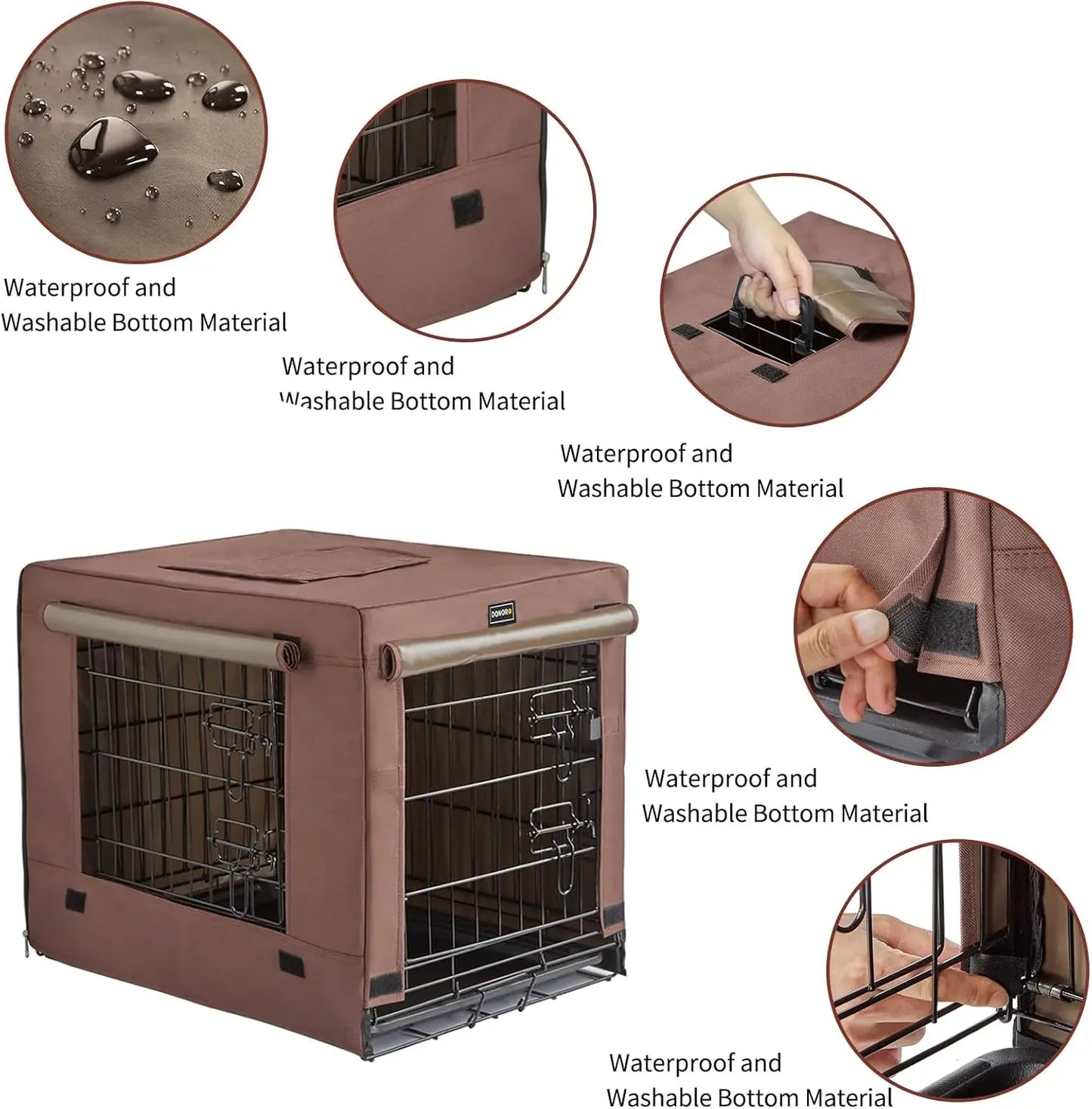 Collapsible Double Door Dog Crate for Small to Medium Pets
